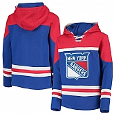 New York Rangers Blue Men's Customized All Stitched Hooded Sweatshirt